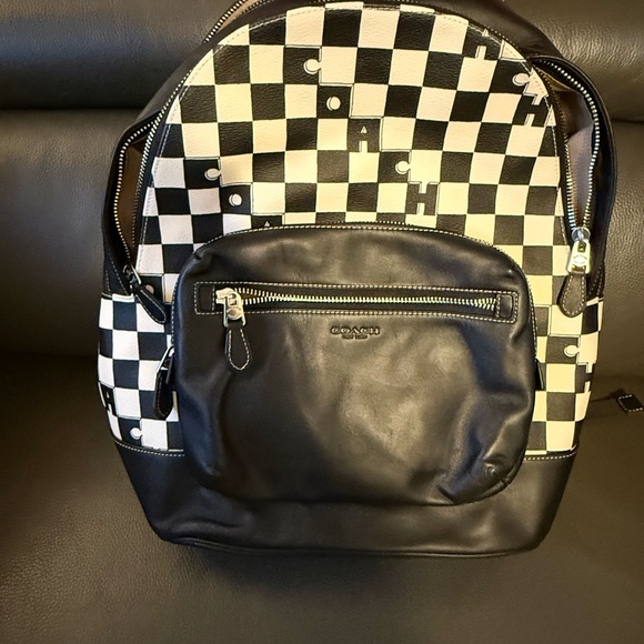 Coach Black and White Checkered Men's Backpack - Picture 2 of 15